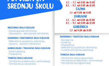 Važna obavijest za učenike osmih razreda: Izdavanje potvrda za upis u srednju školu